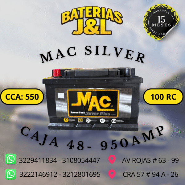 BATERÍA MAC CAJA 48 950 AMP