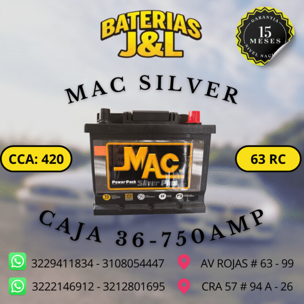 BATERÍA MAC CAJA 36 750 AMP