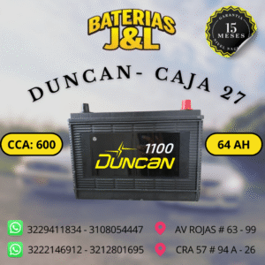 BATERÍA DUNCAN CAJA 27 1100 AMP