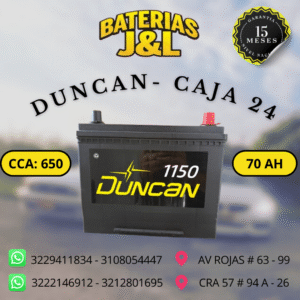 BATERÍA DUNCAN CAJA 24 1150 AMP