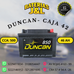 BATERÍA DUNCAN CAJA 42 850 AMP