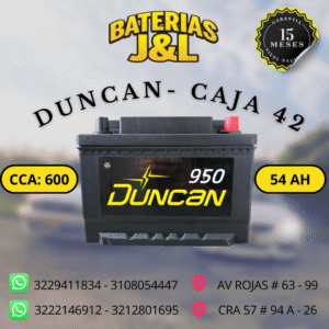 BATERÍA DUNCAN CAJA 42 950 AMP