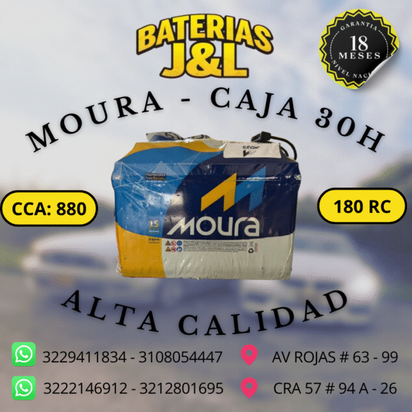 BATERÍA MOURA CAJA 30 H- 1250 AMP