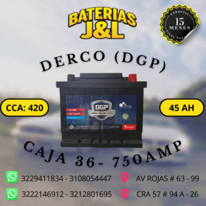 BATERÍA DERCO (DGP) CAJA 36 750 AMP