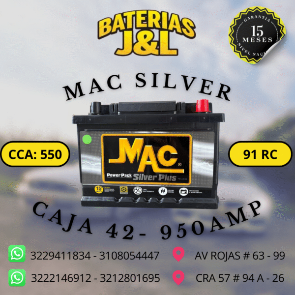 BATERÍA MAC CAJA 42 950 AMP