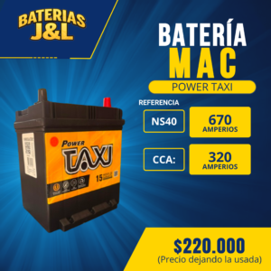 Batería MAC Power Taxi NS40 670 Amperios 12V | Instalación Gratis en Bogotá